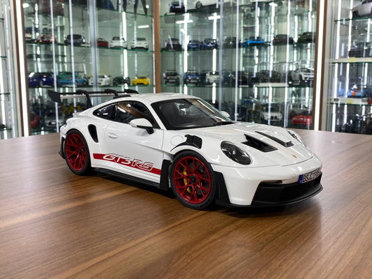 1/12 Metal Diecast – Norev Porsche 911 GT3 RS – White / Red Rim