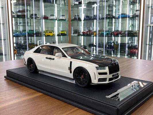 1/18 Resin  – VMB Model  Rolls Royce Ghost White/ Carbon Fiber hood Limited- 99 pcs
