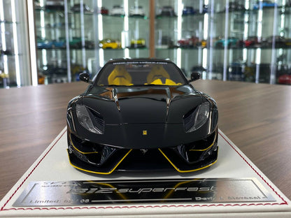 1/18 Resin  – Davis & Giovanni  Ferrari 812 Superfast SVR Black / Yellow accents Limited Edition 8 pcs