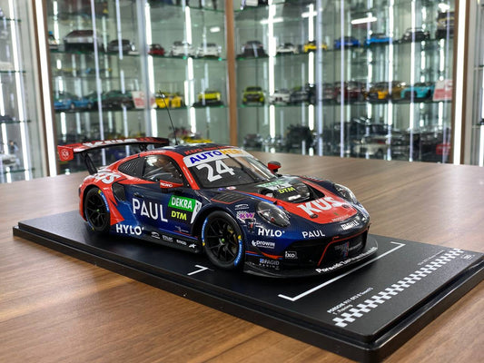 1/18 Diecast ixo Models PORSCHE 911 GT3 R Team75 T. Preining DTM 2022 Winner Norisring Racing blue / Red