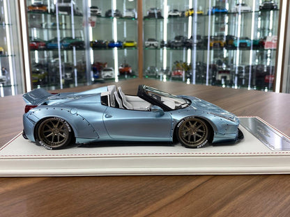 1/18 Resin – Ferrari 458 Spider GT LB Works | Davis & Giovanni | Ice Blue Metallic | 1 of 3