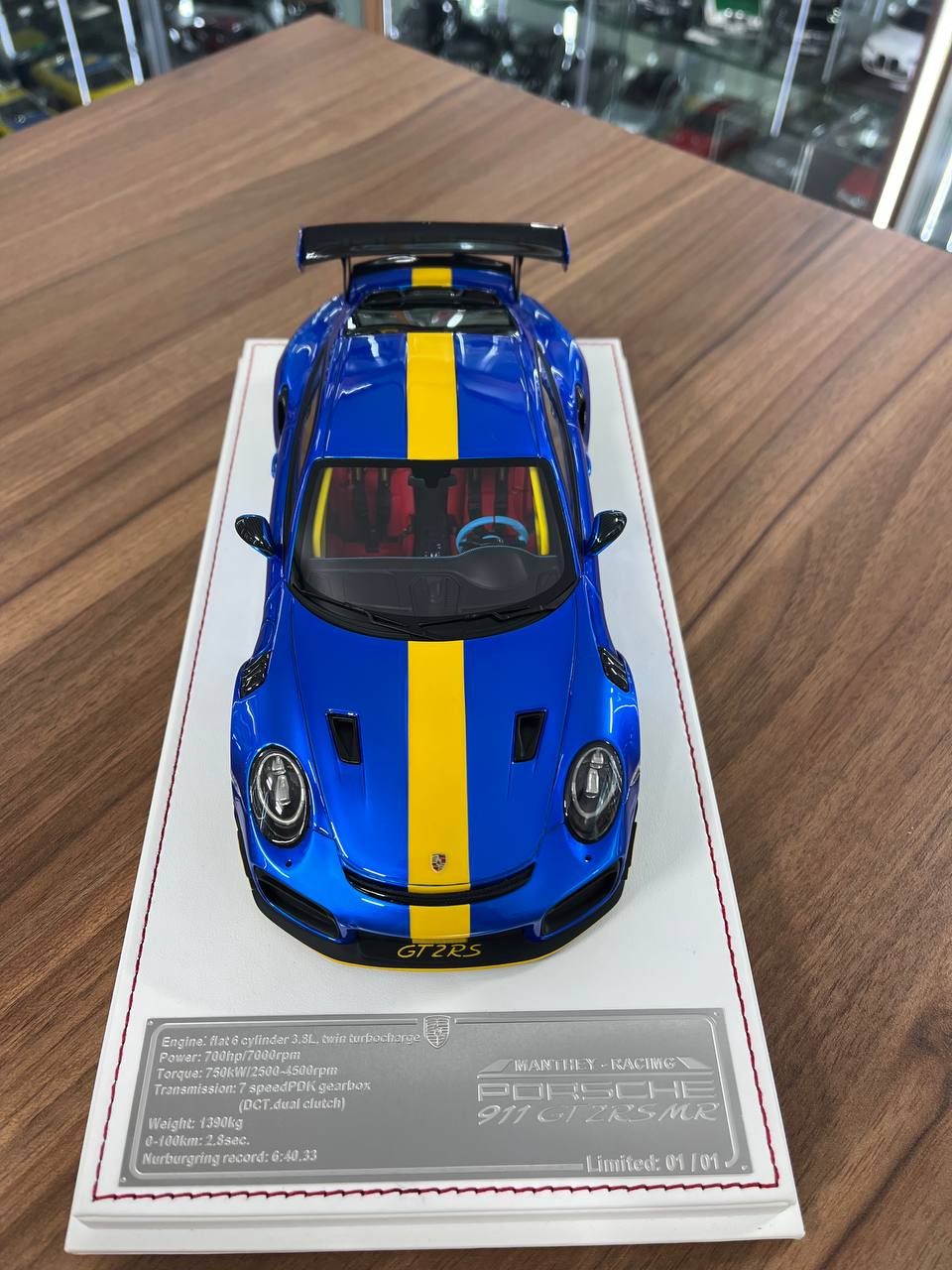 1/18 Porsche 911 GT2 RS MR Manthey Racing | Resin| Blue/Yellow | 1 of 1 | Davis & Giovanni