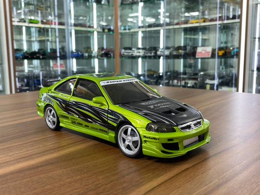 1/18 Diecast Honda Civic SI Green Model Car by Hot Wheels