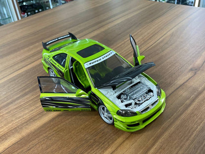 1/18 Diecast Honda Civic SI Green Model Car by Hot Wheels