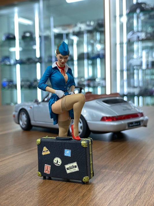1/18 Scale Figure (Hand Made / Painted) Stewardess pinup ( Flight Attendant )