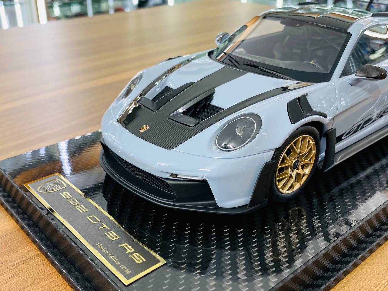 1/18 Resin - Porsche 911 GT3 RS Weissach Package by AI Model in Grey/ Gold Rim (Limited to 46 Units)
