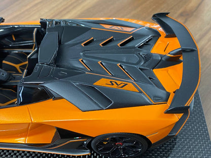 1:18 Resin - MR Collection Models Lamborghini Aventador Roadster SVJ (Arancio Atlas 63 Livery)