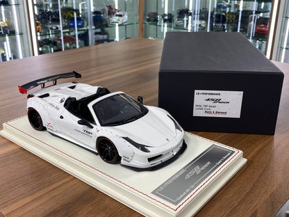 1/18 Resin  – Davis & Giovanni  Ferrari 488 Spider LB Performance White - TNP Decal  Limited Edition 10 pcs