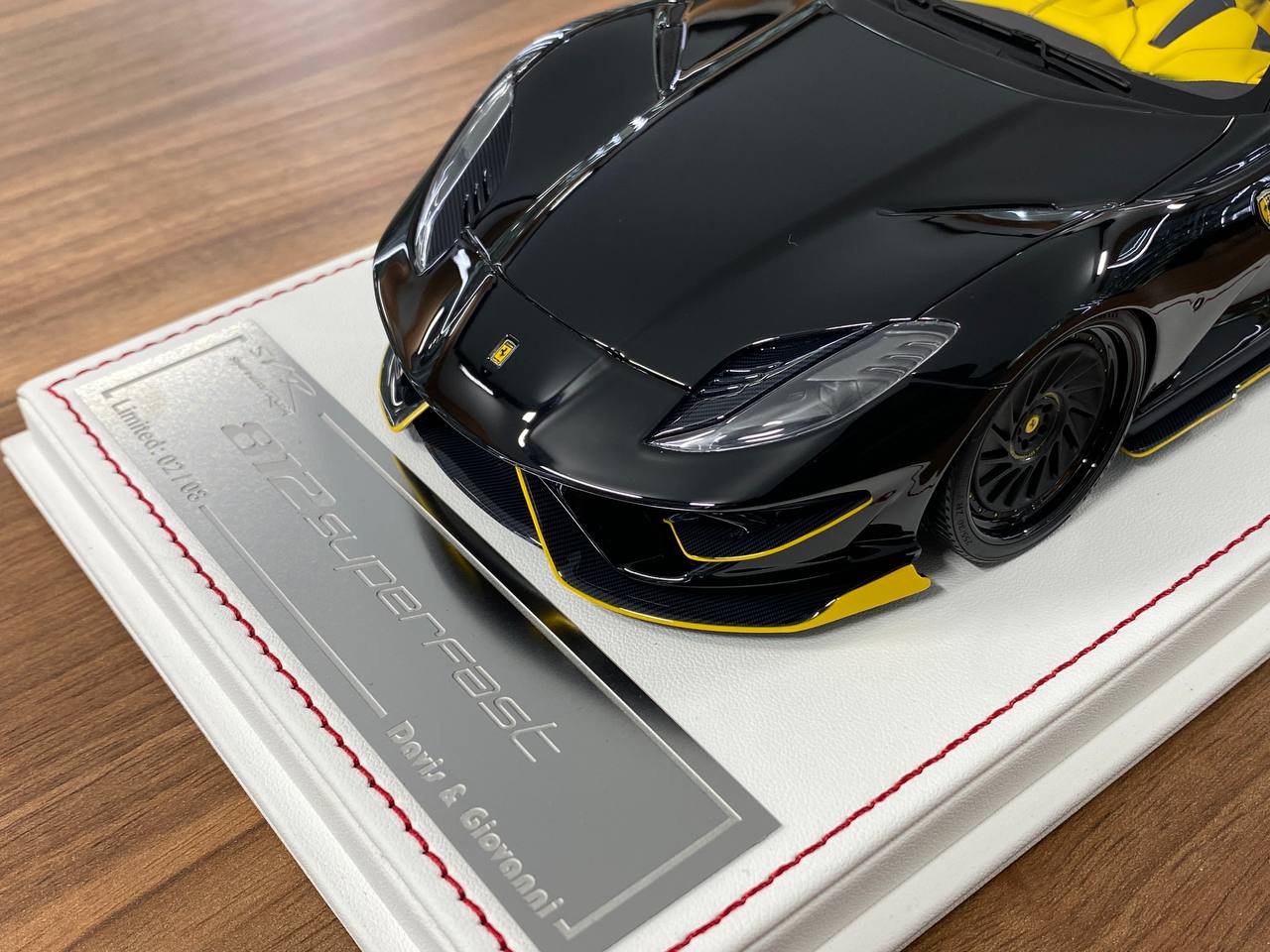 1/18 Resin  – Davis & Giovanni  Ferrari 812 Superfast SVR Black / Yellow accents Limited Edition 8 pcs