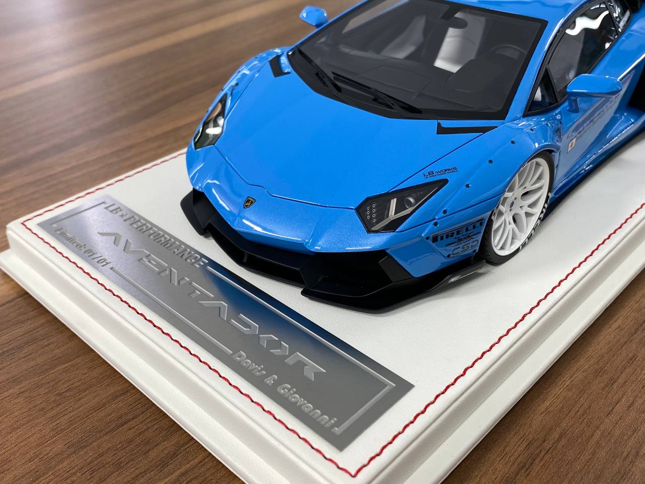 1/18 Resin Model – Lamborghini Aventador LB Performance | Davis & Giovanni | Metallic Light Blue | 1 of 10