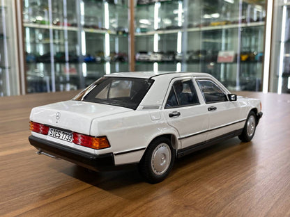 1/18 Diecast Mercedes-Benz 190 E 1982 White Norev Scale Model Car