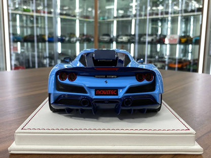 1/18 Resin Model Davis & Giovanni Ferrari F8 Tributo Novitec - Baby blue, blue carbon, white/blue stripe