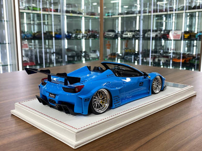 1/18 Resin – Ferrari 458 Spider GT LB Works | Davis & Giovanni | Light blue , carbon bonnet | Limited - 10 pcs