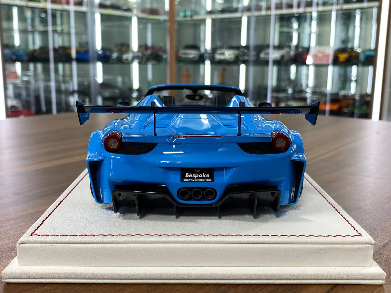 1/18 Resin – Ferrari 458 Spider GT LB Works | Davis & Giovanni | Light blue , carbon bonnet | Limited - 10 pcs