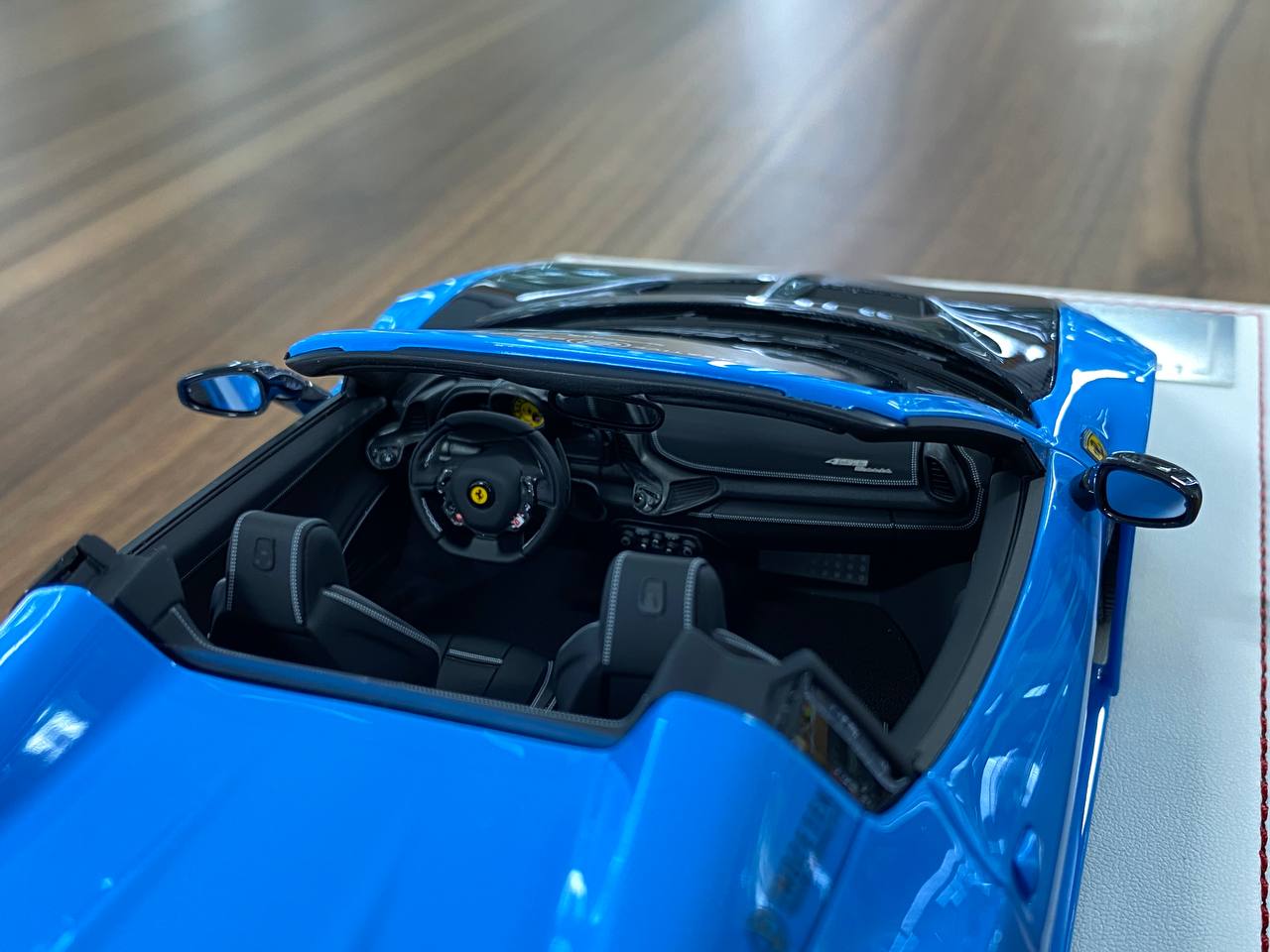 1/18 Resin – Ferrari 458 Spider GT LB Works | Davis & Giovanni | Light blue , carbon bonnet | Limited - 10 pcs