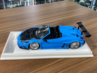 1/18 Resin – Ferrari 458 Spider GT LB Works | Davis & Giovanni | Light blue , carbon bonnet | Limited - 10 pcs