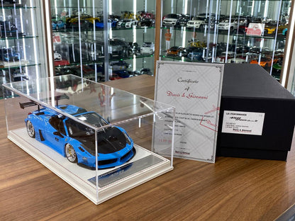 1/18 Resin – Ferrari 458 Spider GT LB Works | Davis & Giovanni | Light blue , carbon bonnet | Limited - 10 pcs