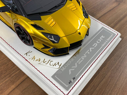 1/18 Resin Davis & Giovanni Lamborghini AVENTADOR LP 700-4 MANSORY with chrome gold , black / Red interior Limited Edition - 10 pcs