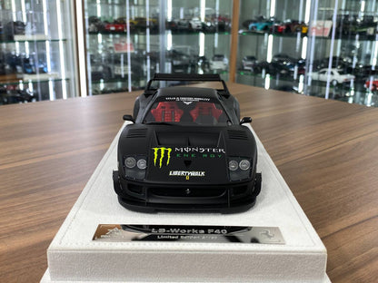 1/18 Resin Model BBA Car Model Ferrari F40 LB Works Monster Decal matt black Limited to 30 Pcs.