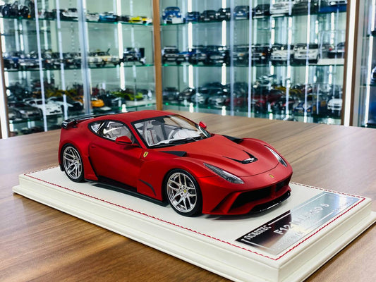 Davis & Giovanni Ferrari F12 N-Largo S – 1/18 Resin Model, Matte Chrome Red, Limited 1 of 1