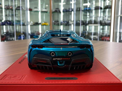 1:18 Resin BBR Deluxe Ferrari SF90 Stradale – Chrome Blue (Limited 15 pcs)