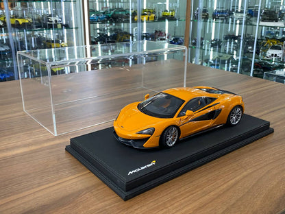 1:18 Acrylic Display Case – Black Leather Base with McLaren Logo Print