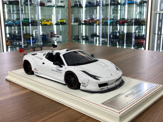 1/18 Resin  – Davis & Giovanni  Ferrari 488 Spider LB Performance White - TNP Decal  Limited Edition 10 pcs