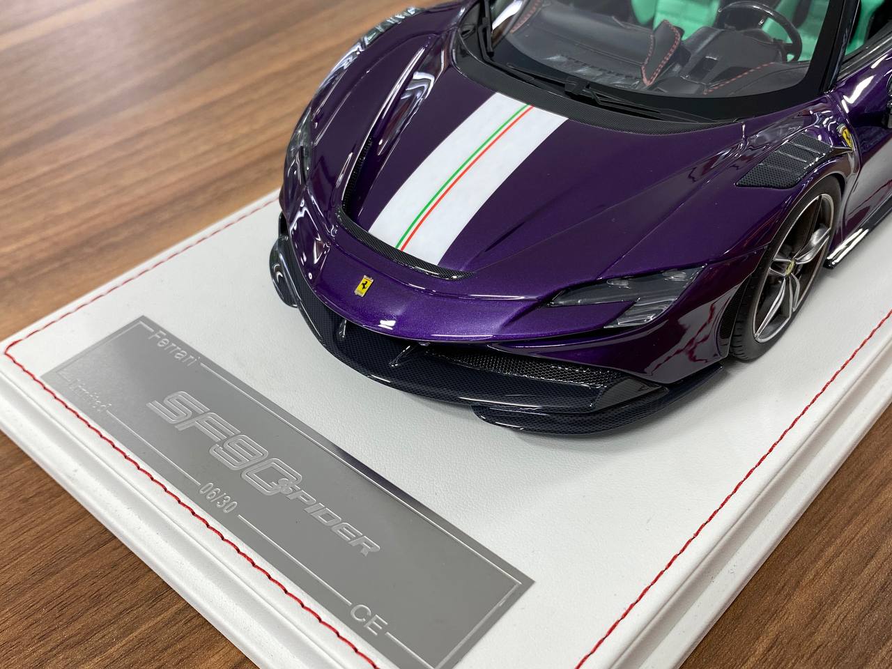 1/18 Resin Model – CE Custom Edition Ferrari SF90 Spider Purple  Limited Edition: 30 pcs