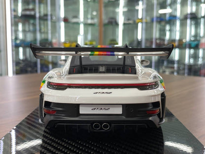1/18 Resin Model – VIP Models Porsche 911 GT3 RS (992)  White with Apple Decal  Limited Edition: 30 pcs