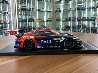 1/18 Diecast ixo Models PORSCHE 911 GT3 R Team75 T. Preining DTM 2022 Winner Norisring Racing blue / Red