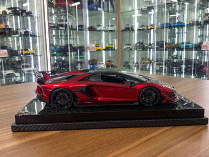 1/18 resin MR Collection Lamborghini Aventador Roadster SVJ Red / Italy flag Limited- 1 of 1
