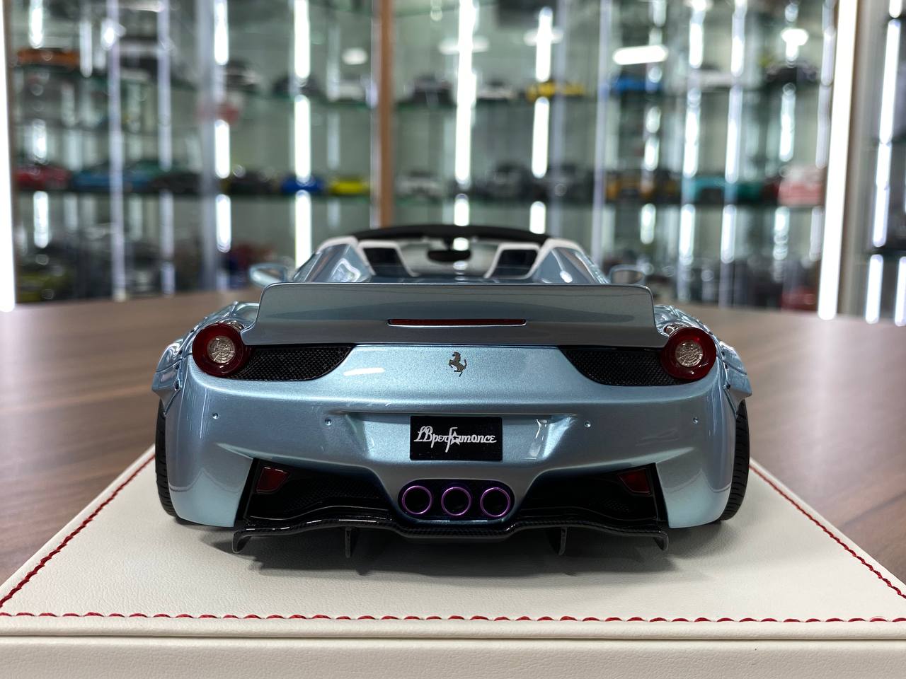 1/18 Resin – Ferrari 458 Spider GT LB Works | Davis & Giovanni | Ice Blue Metallic | 1 of 6