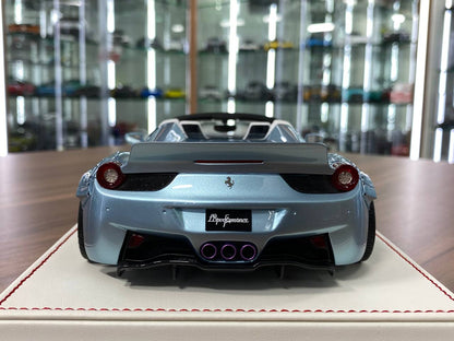 1/18 Resin – Ferrari 458 Spider GT LB Works | Davis & Giovanni | Ice Blue Metallic | 1 of 6