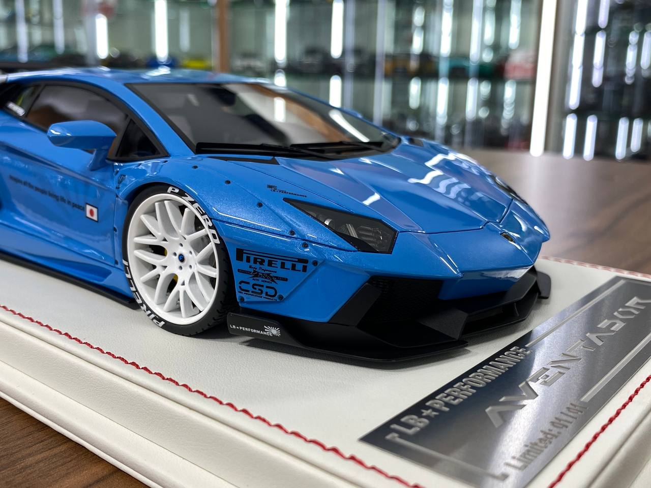 1/18 Resin Model – Lamborghini Aventador LB Performance | Davis & Giovanni | Metallic Light Blue | 1 of 9