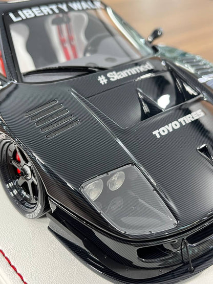 🏁 Davis & Giovanni 1:18 Resin Ferrari F40 LBWK – Full Carbon Fibre | White/Black Interior | 04 of 15