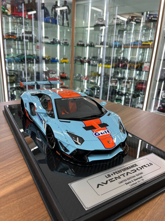 🚀 Davis & Giovanni 1:12 Lamborghini Aventador 2.0 LB★WORKS – Gulf | Resin | 1 of 10