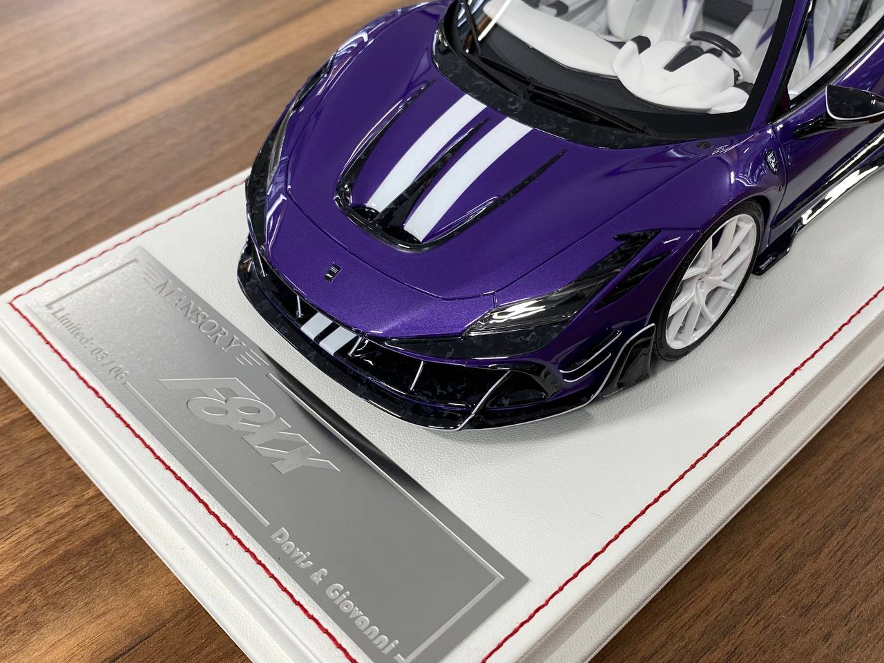 1/18 Resin Ferrari F8XX MANSORY Purple metallic, white stripes – Davis & Giovanni | Limited 6 pcs