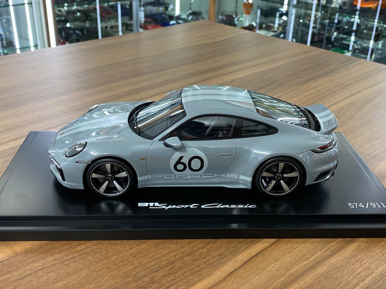 1/18 Resin Model - Porsche 911 Sport Classic Grey Metallic by Spark Models