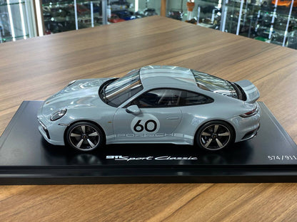 1/18 Resin Model - Porsche 911 Sport Classic Grey Metallic by Spark Models