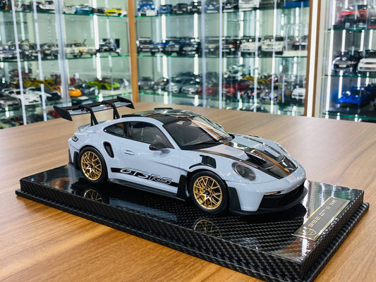 1/18 Resin - Porsche 911 GT3 RS Weissach Package by AI Model in Grey/ Gold Rim (Limited to 46 Units)