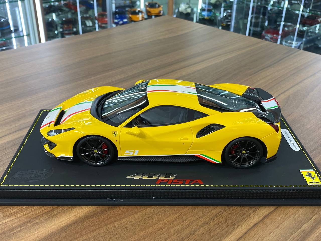 1/18 Resin – BBR Models Ferrari 488 Pista Yellow with Italy Flag Livery  Limited Edition: 168 pcs
