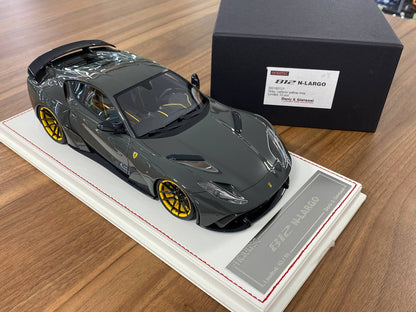 1/18 Resin Davis & Giovanni Ferrari 812 N-Largo Novitec Grey with Carbon Accents / Yellow Rims  Limited Edition: 10 pcs