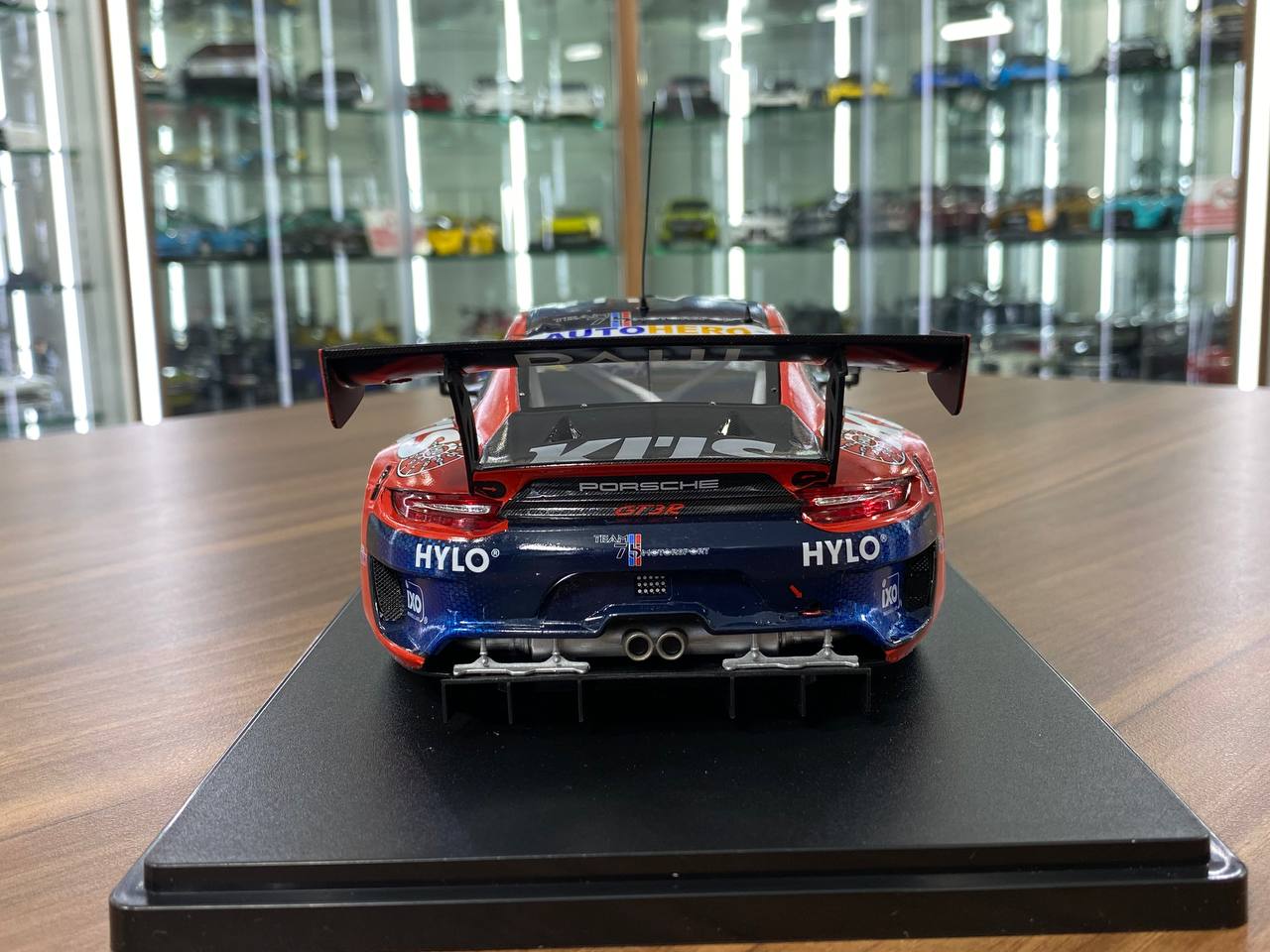 1/18 Diecast ixo Models PORSCHE 911 GT3 R Team75 T. Preining DTM 2022 Winner Norisring Racing blue / Red