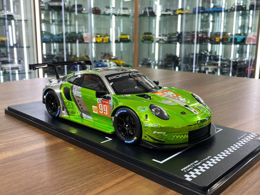 1/18 Diecast ixo Models PORSCHE 911 RSR #99 P. Long / T. Pappas / S. Pumpelly 24h LeMans 2018  Racing green / Silver