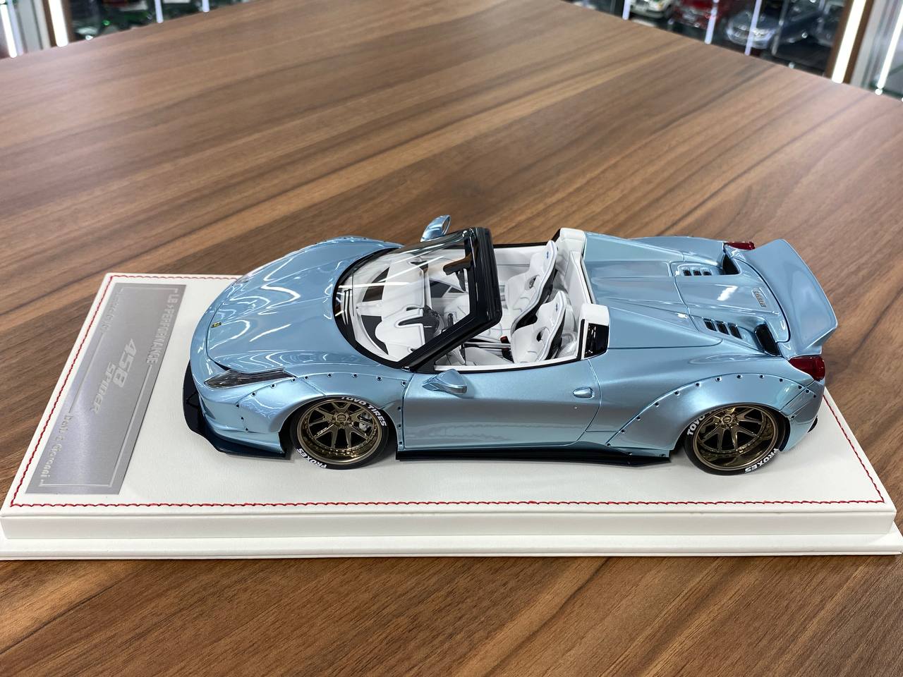 1/18 Resin – Ferrari 458 Spider GT LB Works | Davis & Giovanni | Ice Blue Metallic | 1 of 10