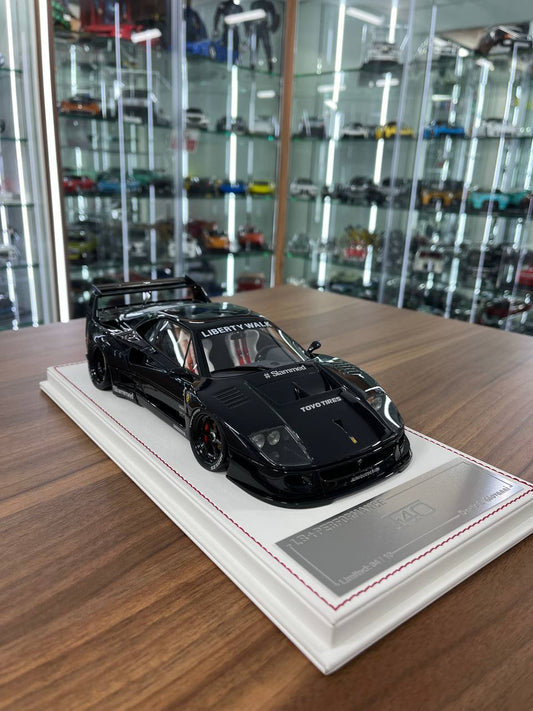 🏁 Davis & Giovanni 1:18 Ferrari F40 LBWK – Full Carbon Fibre | White/Black Interior | 04 of 10