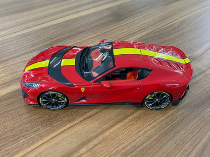 1/18 Diecast Full opening Bburago Signature Series  Ferrari 812 Competizione Red / Yellow stripe