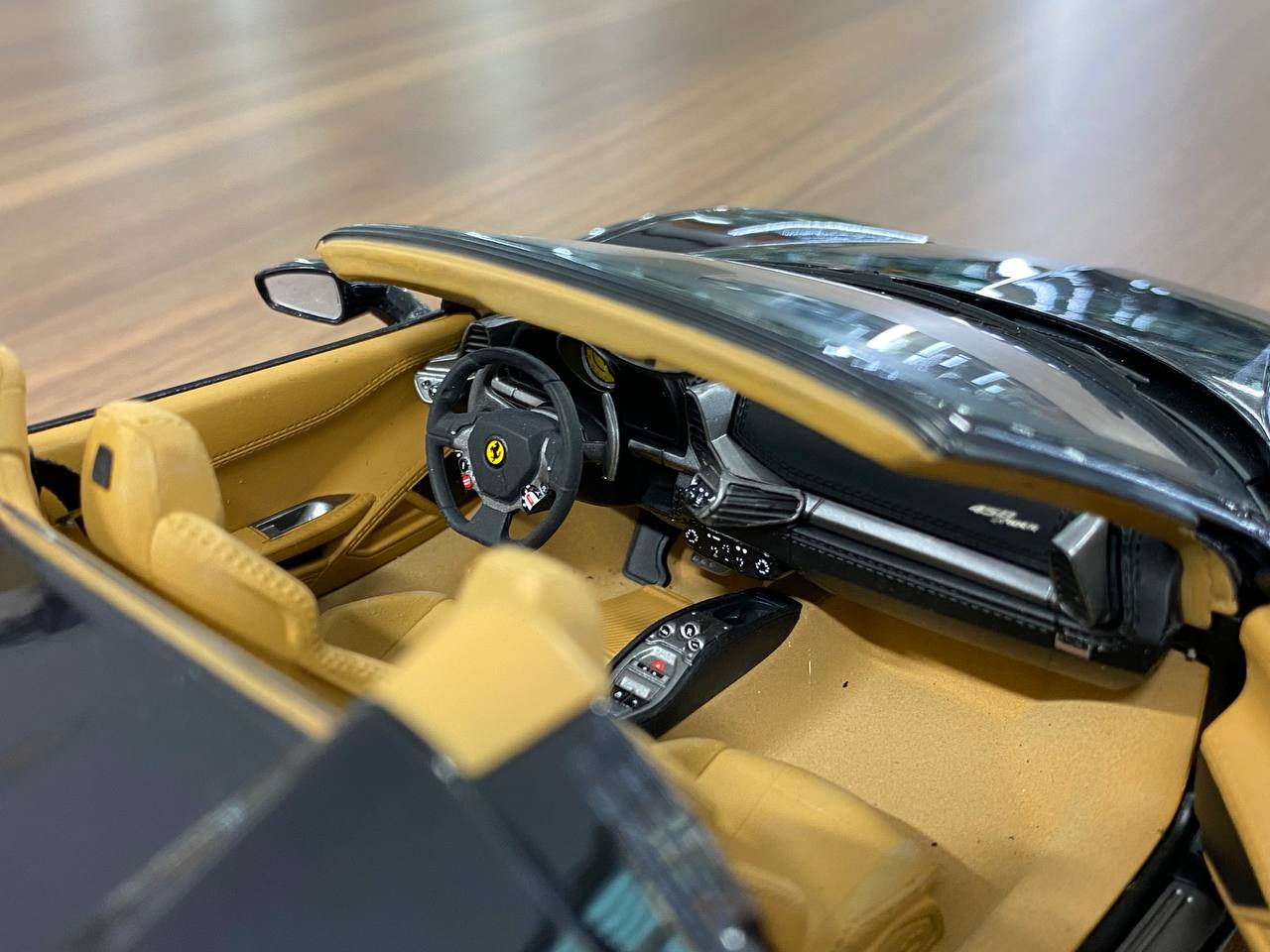 Hot Wheels Elite Ferrari 458 Spider -[ 1/18 Diecast, Black
