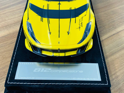 H&H Ferrari 812 Competizione Blank Sheet - 1/18 Resin Model, Matt Yellow, Limited to 30 Pieces