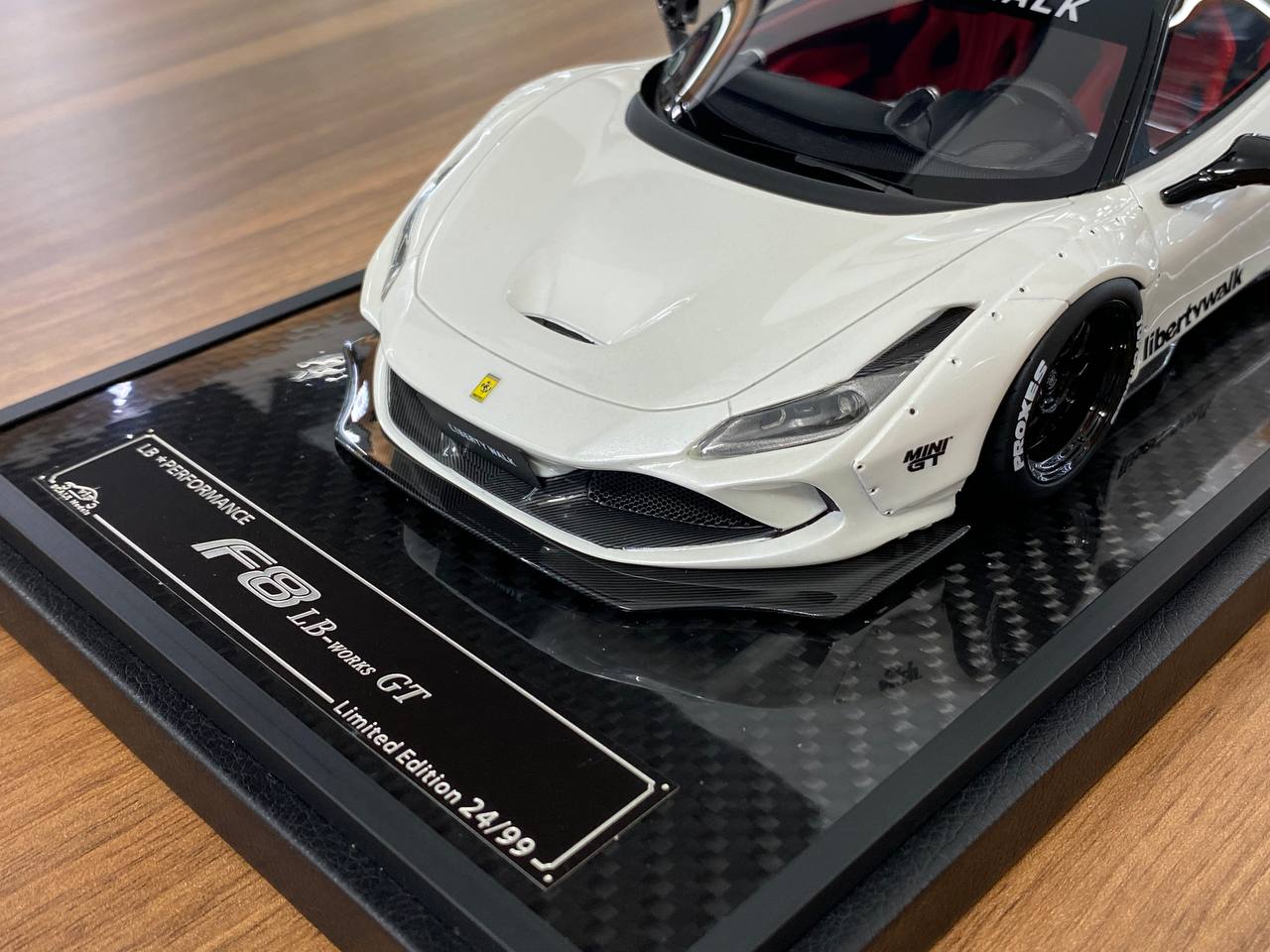 1/18 Resin Model – Ferrari F8 GT LB-Works Pearl White Decal by VIP Model